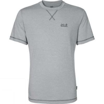 Tee Jack Wolfskin Crosstrail Hombre - Gris - Chile PVK934726